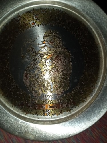 1979 Reed And Barton Limited Edition Silver Christmas Plate Mary Old Santa Claus