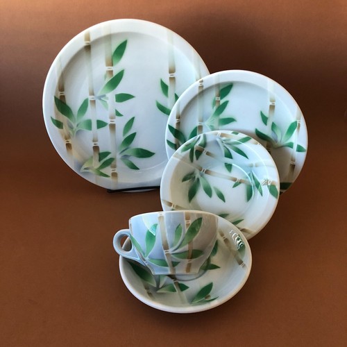 Syracuse China “Bamboo” One Place Setting Set of 5 Pieces - 50s Restaurant Ware