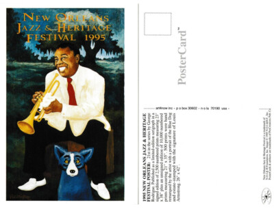 1995 New Orleans Jazz Festival Poster Post Card Armstong by George
