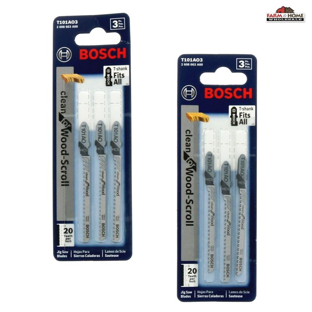 Bosch T101ao3 3 Piece 3 1 4 In 20 Tpi Clean For Wood T Shank Jig