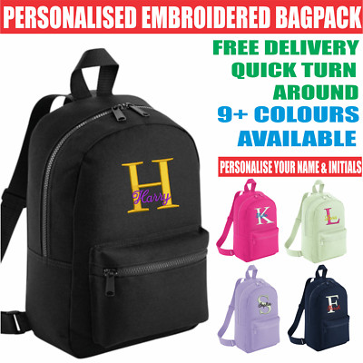 '' Personalisierter bestickter BG153 Mini Essential Rucksack mit Initialen und Namen