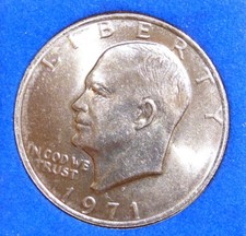 One Dollar -D- 1971 Aquila di mare sul paesaggio lunare-argento-22,8gr.-D=38,1mm-pz