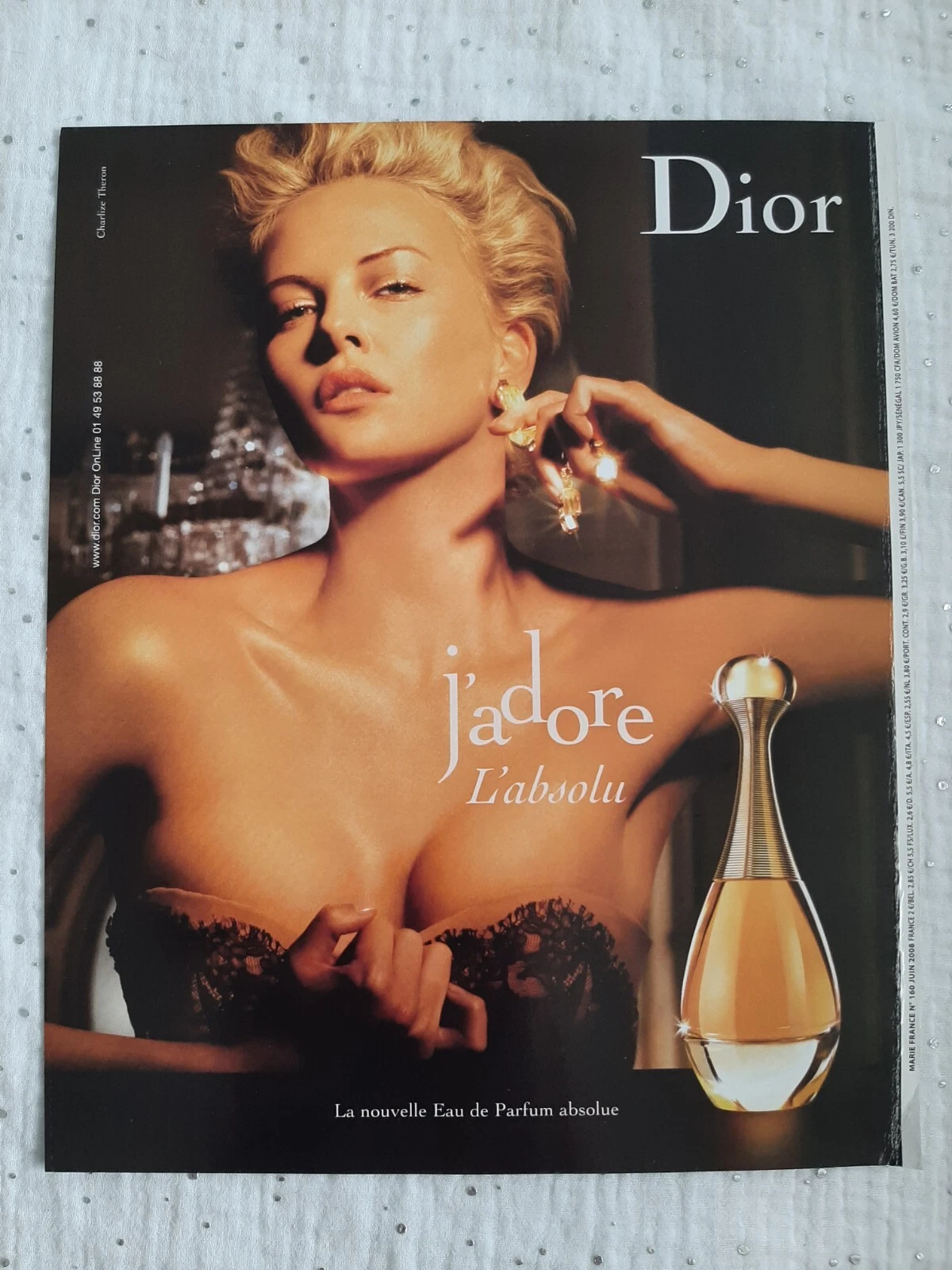 Publicité papier Parfum. Perfume Ad C. Dior J'adore l'absolu de 2008