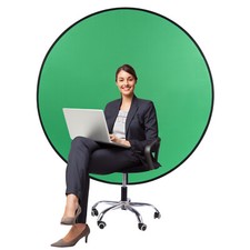 59" Green Screen Backdrop Round Collapsible Webcam Background For Chair Videos