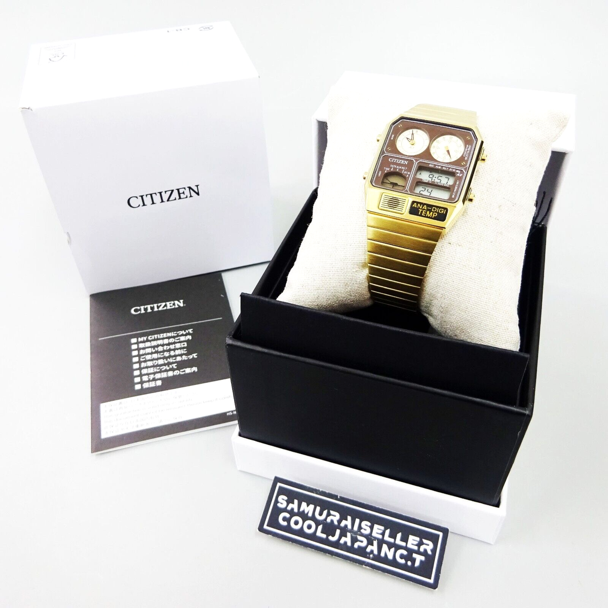 CITIZEN ANA-DIGI TEMP reprint model watch gold JG2103-72X