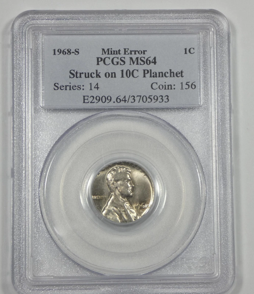 PCGS Certified MS 64 Graded 1968 Lincoln Memorial Small Cents