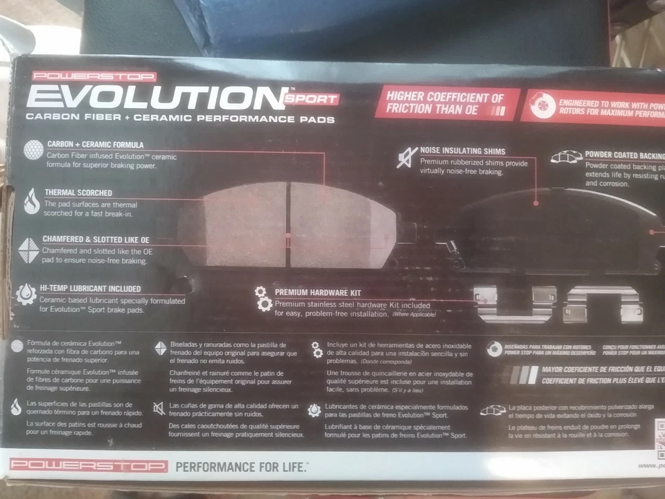 Juego de pastillas de freno de fibra de carbono. Power stop z23-1260 delantero bmw Foto 4 de 4