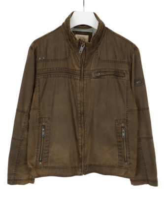 Camel Active Jacket Men's XL Brown Half Lined Zip Fly Collar Pockets