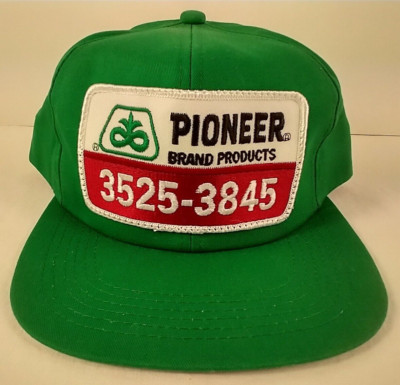 Vintage Pioneer Patch Snapback Green Hat K-Products 3525-3845 Salesman Sample