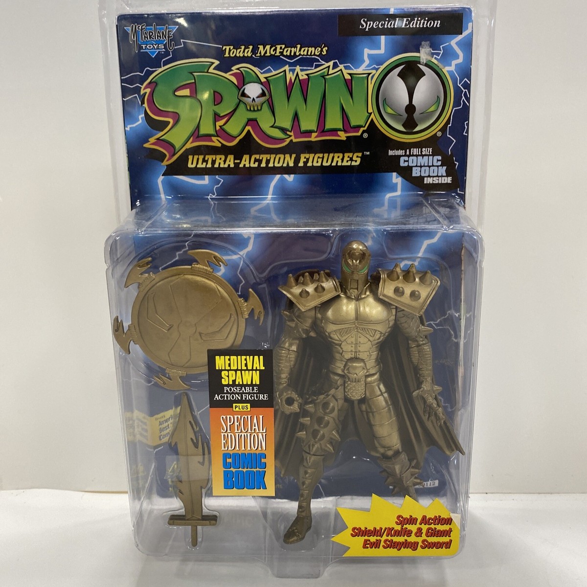 McFarlane Toys Spawn GOLD MEDIEVAL SPAWN Poseable Action Figure
