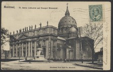 1907 Montreal St James Cathedral Post Card to Liege Belgium 1c Printed Matter