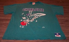 VINTAGE THROWBACK CHARLOTTE HORNETS NBA BASKETBALL T-Shirt NUTMEG MENS XL