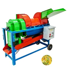 220V Powered Thresher for Corn Wheat etc. 7pcs Screen Threshing&Sifting Machine