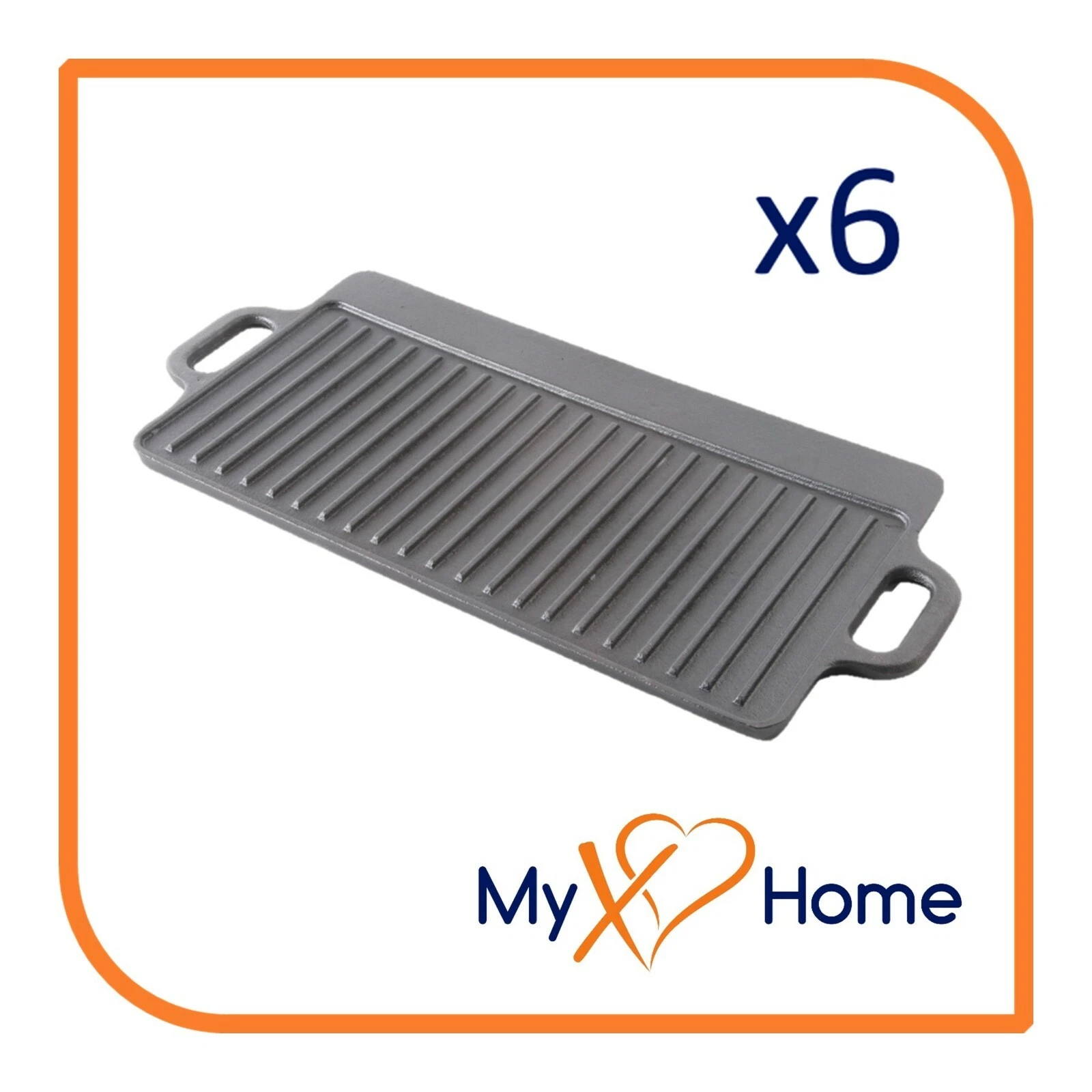 17" x 9" Reversible Cast Iron Griddle (6 Griddles) by MyXOHome