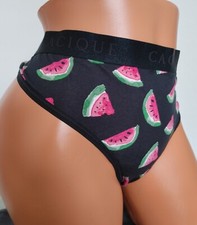 LANE BRYANT CACIQUE PLUS 22/24 COTTON THONG PANTY Black Pink Green Watermelon