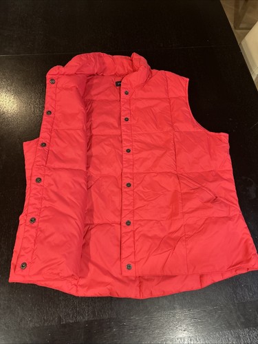 Lands' End Women's Vest Goosedown & Feather Nylon Snap Up Size 14-16 L Dark Pink - Picture 5 of 11
