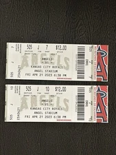 LOS ANGELES ANGELS MIKE TROUT BOBBLEHEAD NIGHT/ SHOHEI OHTANI 11K’s GAME TICKET 