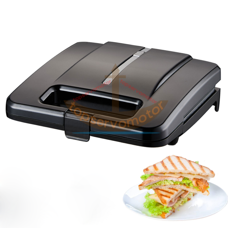 220V Sandwich Maker Bread Machine Home Toaster Non Stick Flat Press Grid
