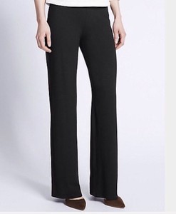 M&S Navy Pull On Wide Leg Trousers Womens Elasticated Waist Rrp Â£25 Uk 12-10-8 | eBay