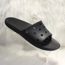 Crocs Iconic Comfort Black Slides Flip Flops Men's Sz 8 Women's Sz 10 Read 