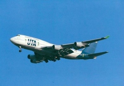 UTA Boeing 747-400 F-GEXA @ Paris CDG 1991 - postcard