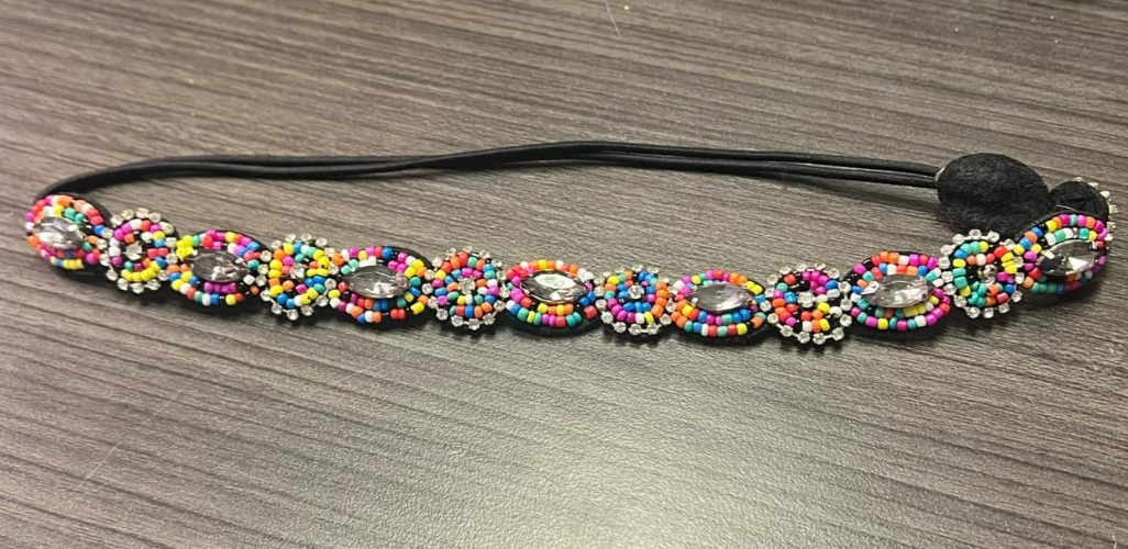 Multi color beaded headband