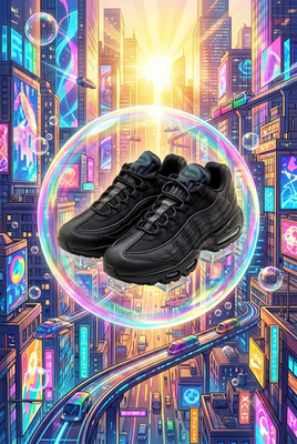 NEW* MEN NIKE AIR MAX 95 OG Triple BLACK (HM8755 001), SZ 8.0