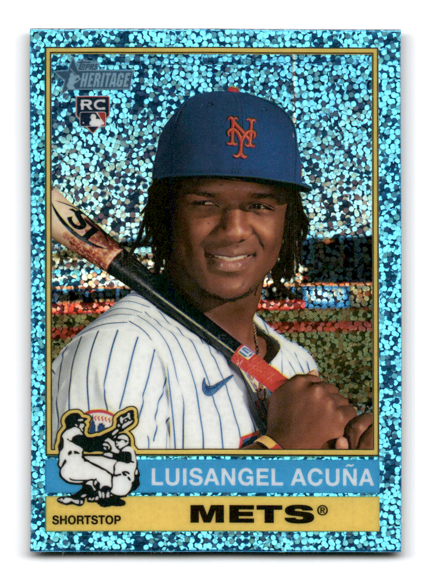 2025 Topps Heritage - Luisangel Acuna Rookie #274 (Chrome Light Blue Sparkle)