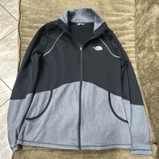 The North Face Women's Track Jacket Black Gray Full Zip Pockets Size M