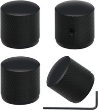 Mxuteuk 4Pcs Black Metal Potentiometer Control Knob Volume Audio Electric Guitar