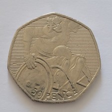 Wheelchair Rugby 50p Fifty Pence Coin London Olympics 2012 Circulated