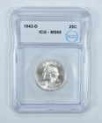 1943-D Washington Quarter MS66 ICG