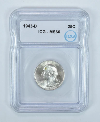 1943-D Washington Quarter MS66 ICG