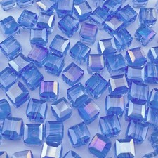 200pcs 4mm Crystal Glass Beads Cube Shape Loose Square Spacer Beads AB Color ...