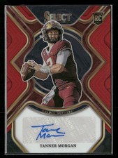 2023 Panini Select Draft Picks #RS-TMO Tanner Morgan Signatures Red Prizm AU