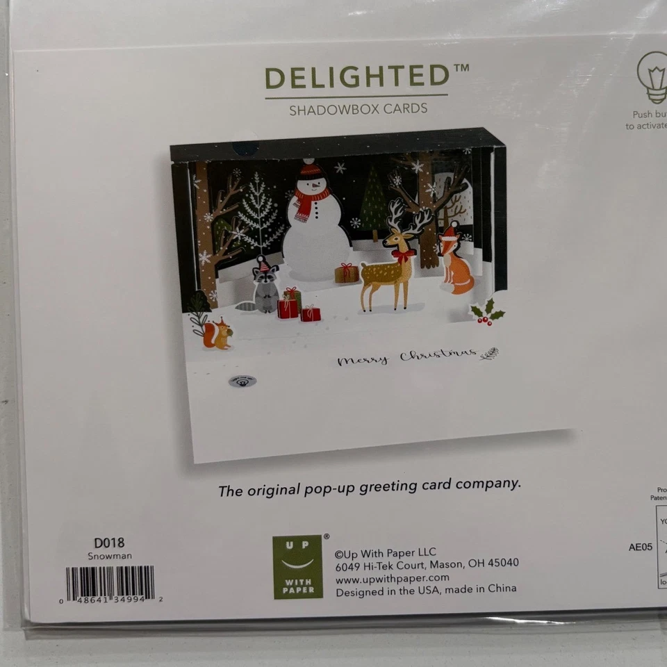 2 Santa Sleigh Reindeer Shadowbox Christmas Cards Deer Tree Snowman - Image 2 of 4