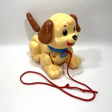 Vintage FISHER PRICE Pull Along Dog Tan and Brown