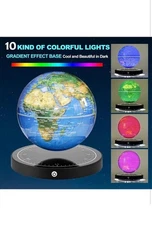 Floating Globe Magnetic Levitating Globe with LED Light 360° Rotating Geographic