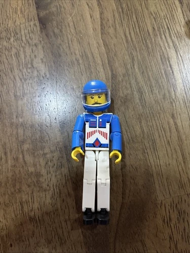 Vtg 1990's LEGO Technic Figure Mechanic Race Driver Man Minifigure w/Blue Helmet