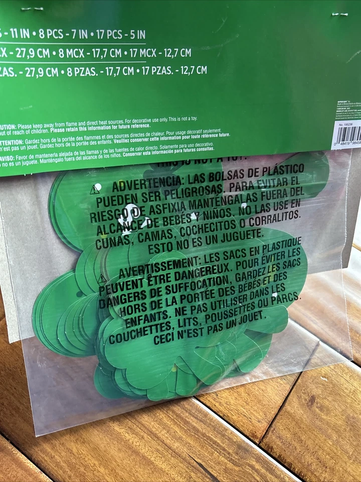 Бумажные вырезки St. Patrick's Day 30 в упаковке 5 дюймов 7 дюймов 9 дюймов 12 дюймов счастливый трилистник - Изображение 3 из 4