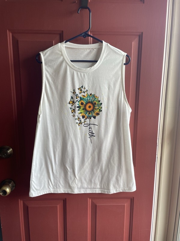 Womens White Faith Tank Top Size Xlarge