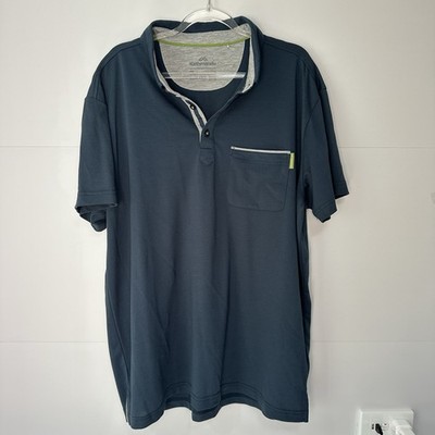 Kathmandu Polo Shirt Mens XL Navy Quick Dry Chest Pocket Outdoor Travel Casual