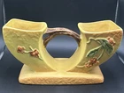 Roseville Bittersweet Yellow 1951 Art Pottery Double Cornucopia Planter Vase 858