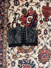 Women s Victoria Secret Black Lace Whismigoth Corset Top Size Small