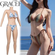 Silicone Bodysuit Breast Forms Fake Vagina Hip Shaping Female C/G Cup Body Suit