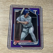2024 Bowman Prospects PURPLE BORDER Wyatt Langford #BP-64  #/250 Rangers