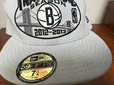 New Era Brooklyn Nets Inaugural Fitted Hat 7 1/4 New Era Brooklyn Nets Inaugural Season NBA Gray 59FIFTY  main image 3
