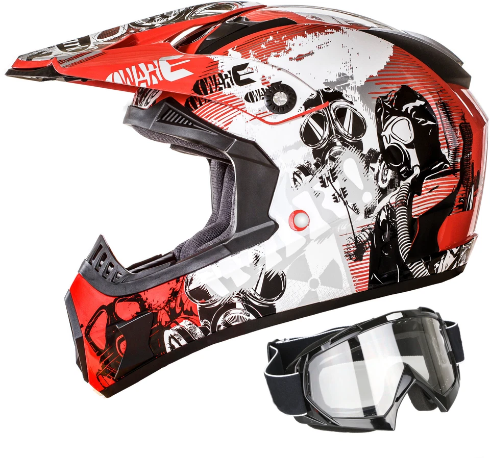 ATO MOTO GS Nevada Motocross Helm und MX1 Brille Sonnenblende ECE Enduro Quad Cross ATO