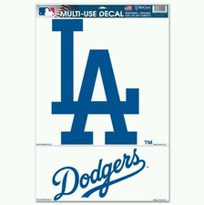 LOS ANGELES DODGERS 2 PIECE MULTI-USE DECALS 11"X17" SHEET PERFECT FOR WINDOWS
