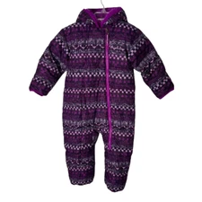 Columbia Frosty Freeze Bunting Sz 18-24 Months Purple Sherpa Zip Snowsuit